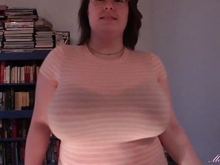 Massive melons, breast droplet, sheer t-shirt